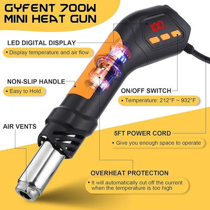 Heat Gun, 700W 212°F~932℉ Mini Soldering Heat Gun Hot Air Rework Station - Image 4