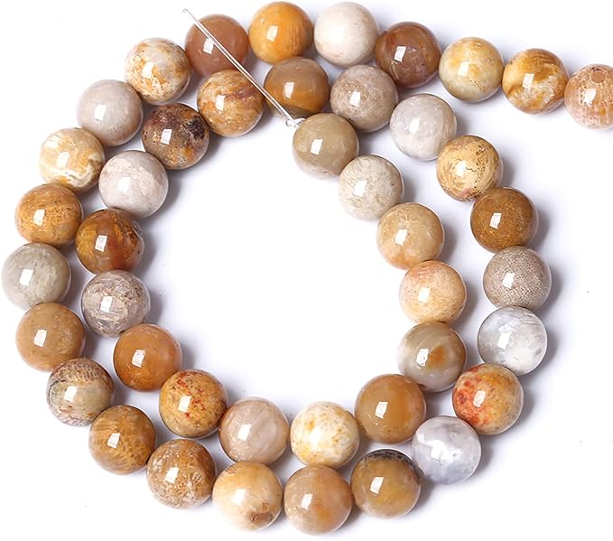 120pcs 6mm Natural Coral Jade Chrysanthemum Stone Beads Round Loose Beads - Image 5