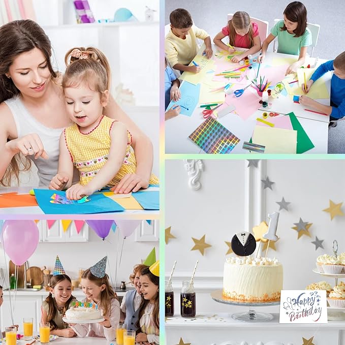 24 Sheets Holographic Cardstock 8.5 x 11in, 250gsm/92lb 6 Mixed Styles Metallic - Image 7