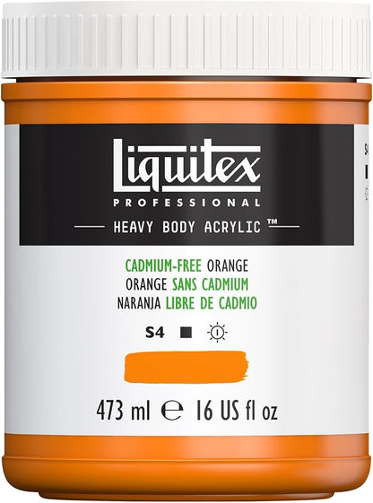 Liquitex Professional Heavy Body Acrylic Paint, 16-oz Pot, Cadmium Free Orange by Liquitex