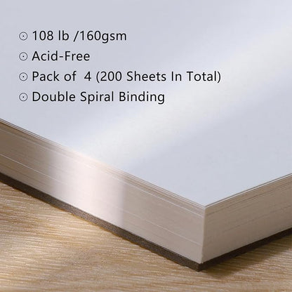 4 Pack Mixed Media Sketchbook, 5.5x8.5 inches Drawing Paper Sketch Book - Image 3