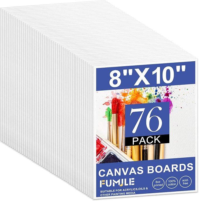 FUMILE Canvas for Painting 8x10, 76 Pack Canvas Boards for Painting Primed Acid by FUMILE
