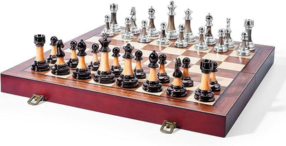 VAMSLOVE Chess Set Large 16''/42cm Folding Wooden Board - Image 7