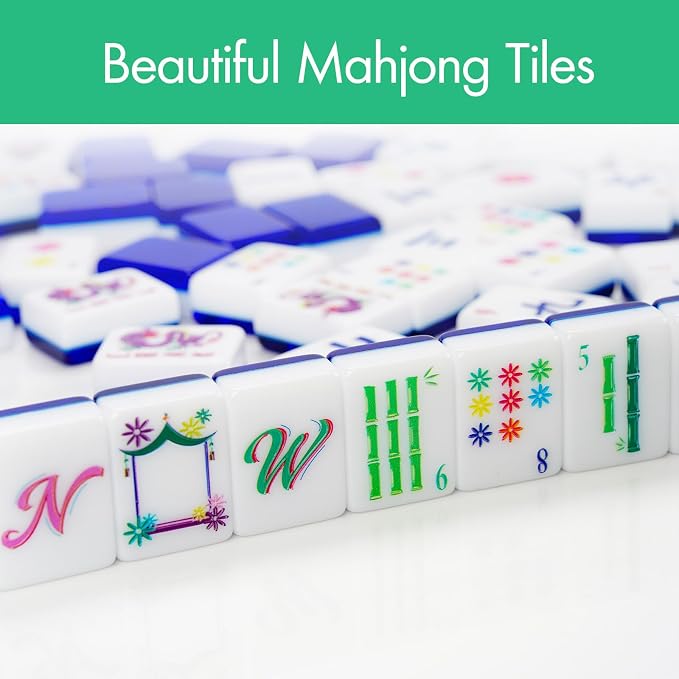 American Mahjong Set with 160 Acrylic White Tiles and 4 Transparent - Image 3