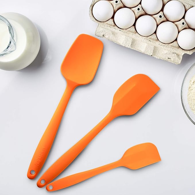Silicone Spatula 3-piece Set, Ergonomic Handle High Heat-Resistant Spatulas - Image 4