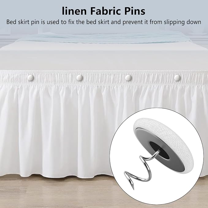 12 Colors Fabric Covered Button Twist Pins Dust Ruffle Pins- - Image 5