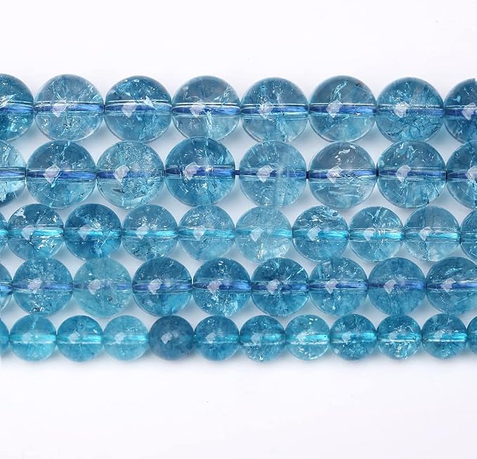 120pcs 6mm Blue Topaz Crystal Quartz Natural Stone Round Loose Beads - Image 5