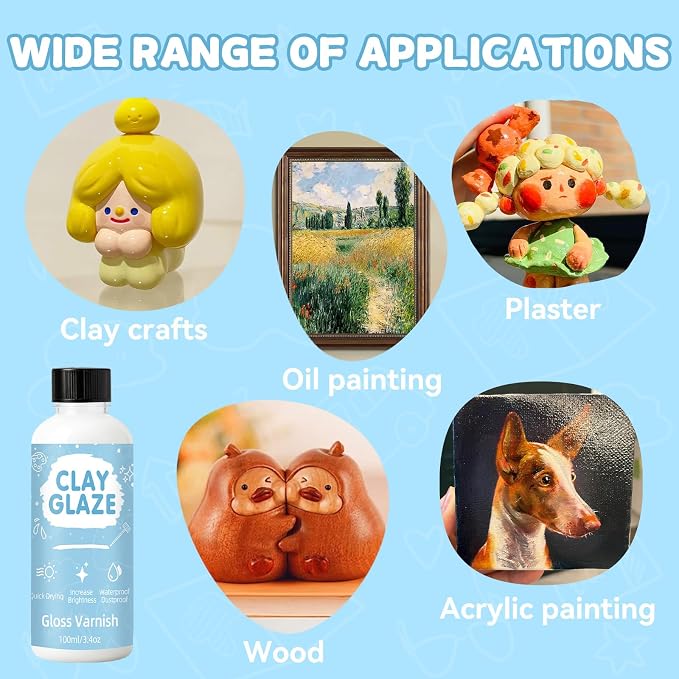 100ml Air Dry Clay Glaze, Clay Varnish Used to Prevent Clay Cracking, and Wear - Image 5