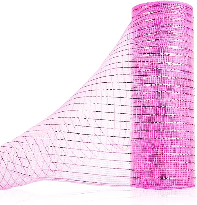 Anivia Deco Mesh Ribbon, 10inch x 30 Feet Each Roll Metallic Foil Mesh Ribbon by Anivia