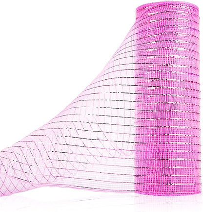 Anivia Deco Mesh Ribbon, 10inch x 30 Feet Each Roll Metallic Foil Mesh Ribbon by Anivia