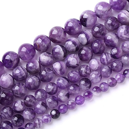 Natural Purple Dream Lace Amethysts Beads Crystal Round Loose Beads by NaturalStoneBeads