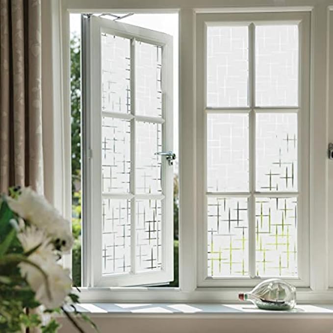 Finnez Frosted Window Film Non-Adhesive, Frosting Privacy Film - Image 2