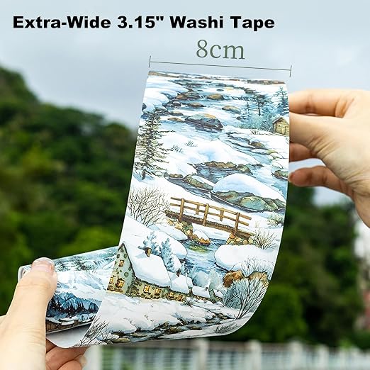 6 Rolls Seasons Landscape Washi Tape Set, 3.15in Large Nature Sticker Tape - Image 4