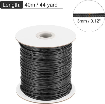 MECCANIXITY Waxed Cord 3mm Waxed Polyester Cord 44 Yard Wax String - Image 2