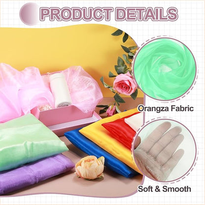 MECCANIXITY Iridescent Sheer Organza Fabric, 2 Yards x 59 Inches Solid - Image 3