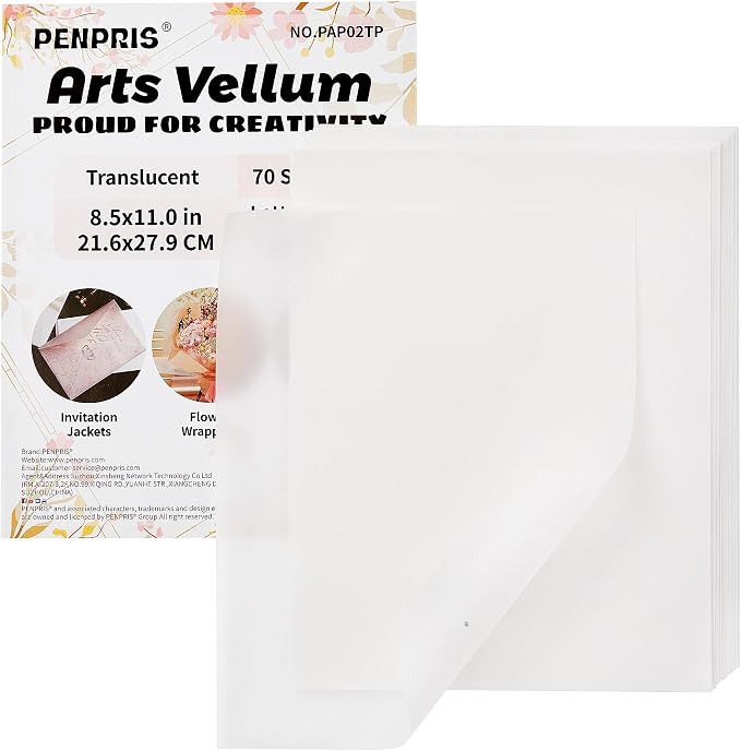 70 Sheets Transparent Vellum Paper by PENPRIS