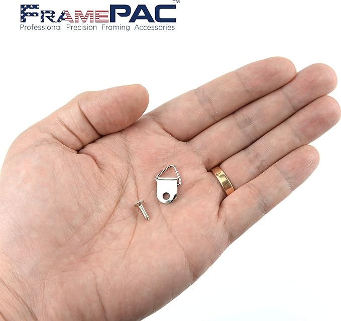 100 Pack Picture Hangers with Screws, Small Triangle Ring, D Rings - Image 3