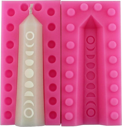 Large Moon Phases Pillar 3D Silicone Mold, Candle Mould, Triple Moon, Life - Image 2