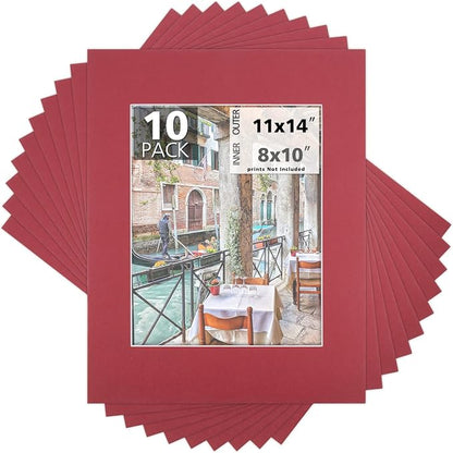 Mat Board Center, 11x14 for 8x10 China Red Color Mats by MatBoardCenter
