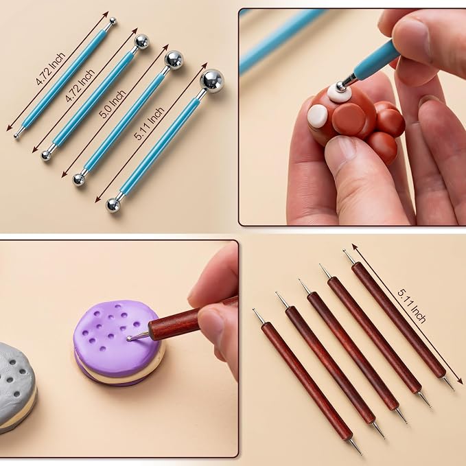Amrules Clay Tools Kit, Practical Polymer Clay Sculpting Tools Kit, Air Dry - Image 5