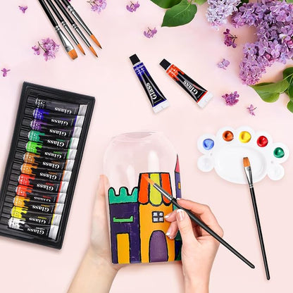 Colorful Acrylic Glass Paint Set - Image 5