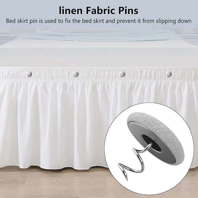 12 Colors Fabric Covered Button Twist Pins Dust Ruffle Pins- - Image 5