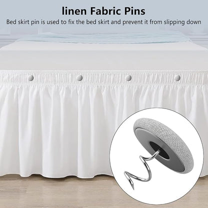 12 Colors Fabric Covered Button Twist Pins Dust Ruffle Pins- - Image 5
