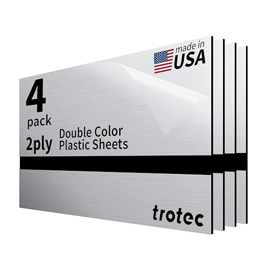 Trotec | Metallic Looking Acrylic Sheet | 12"x24"x1/16, Name Plate | USA Made by TrotecEngravingSupplies