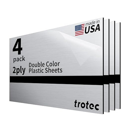 Trotec | Metallic Looking Acrylic Sheet | 12"x24"x1/16, Name Plate | USA Made by TrotecEngravingSupplies