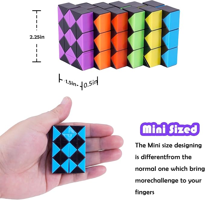 Ganowo 18 Pack Fidget Snake Cube Mini Twist Puzzle - Image 3