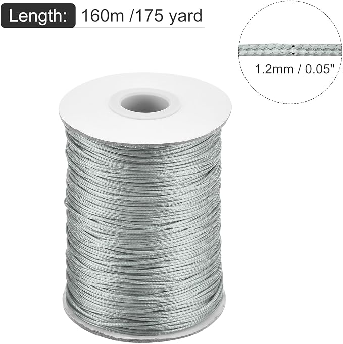 MECCANIXITY Waxed Cord 1.2mm Waxed Polyester Cord 175 Yard Wax String - Image 2