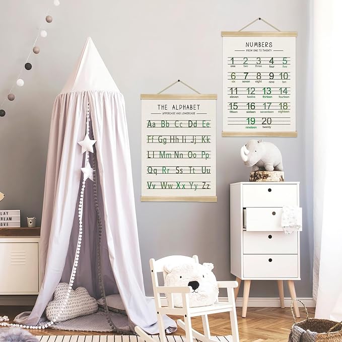 Alphabet and Numbers Wall Chart Set of 2, Kids Educational Posters, ABC and - Image 7