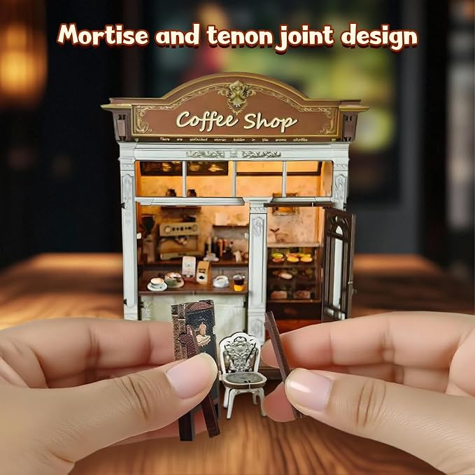 DIY Miniature House Kit, Coffee Shop Book Nook Kit, Mini Building Kit, - Image 5