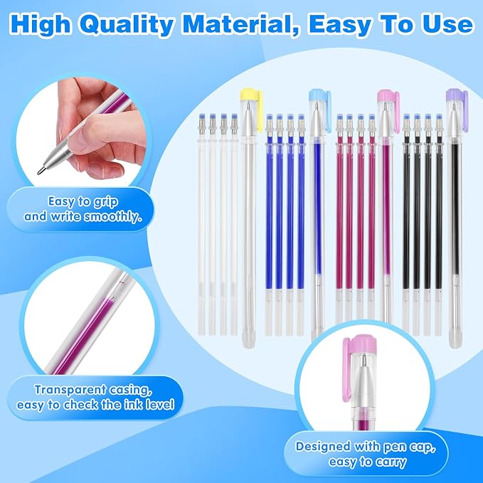 4 Colors Heat Erasable Pens: Fabric Marking Pens Auto-Vanishing Pen Sewing - Image 5
