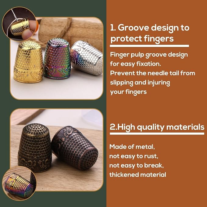 Nitlak 24 Pcs Metal Sewing Thimbles - Image 3