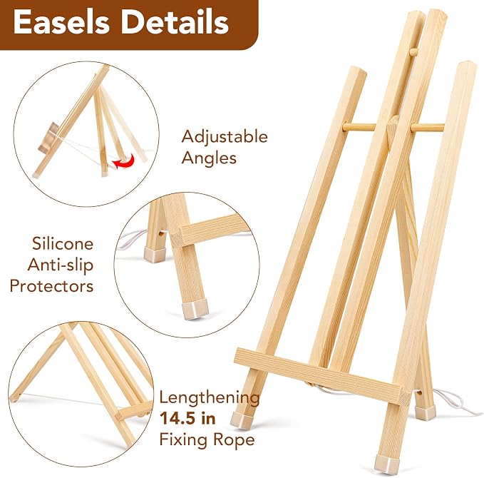 3 Pack 15 Inch Wood Easels, Easel Stand - Image 3
