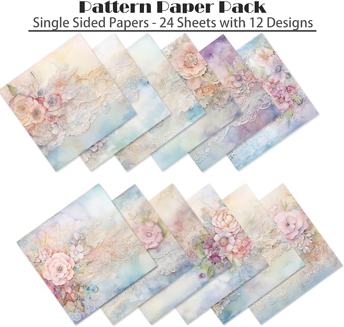YASMEN 24 Sheets Scrapbook Paper Pads, 6X6 Single-Sided Cardstock Paper - Image 7