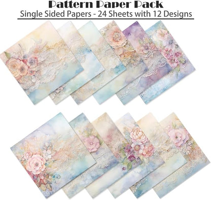 YASMEN 24 Sheets Scrapbook Paper Pads, 6X6 Single-Sided Cardstock Paper - Image 7