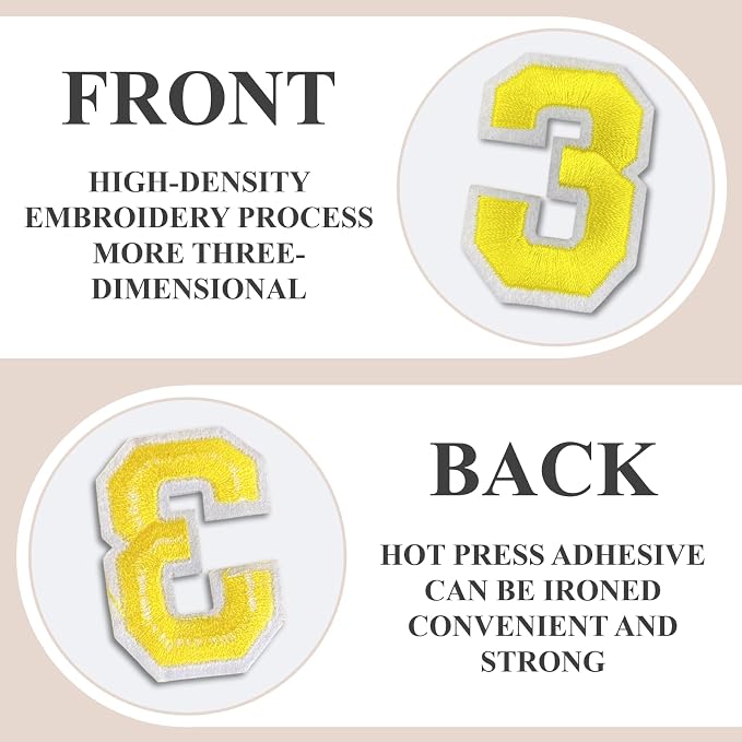 Letter and Number Iron On Patches, A-Z Alphabet and Numbers 0-9 Embroidery - Image 3