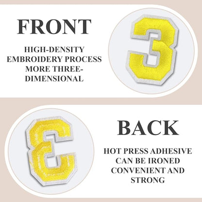 Letter and Number Iron On Patches, A-Z Alphabet and Numbers 0-9 Embroidery - Image 3
