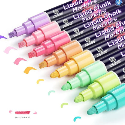 Pastel Chalk Markers Erasable for Chalkboard, Liquid Chalk Marker 8 Colors by IJIANG