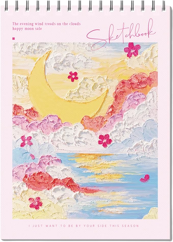 Pink CoverSketchbook 8 x 11.5, Drawing Book 90 Pages Drawing Paper by Unknown