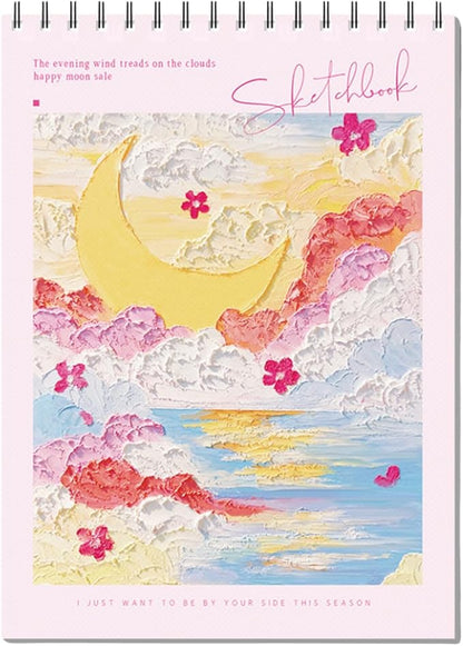 Pink CoverSketchbook 8 x 11.5, Drawing Book 90 Pages Drawing Paper by Unknown