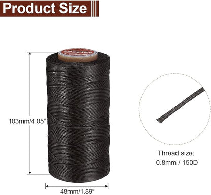 uxcell Flat Leather Sewing Waxed Thread, 270m / 295 Yards Polyester Wax String - Image 2