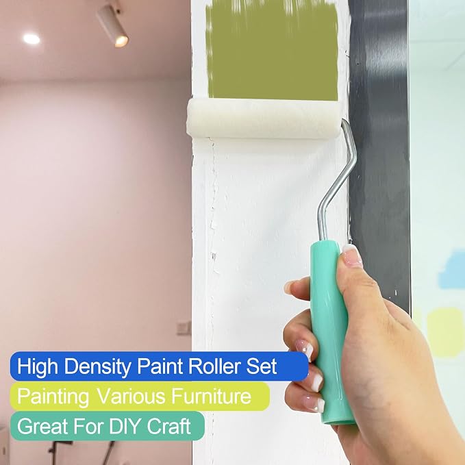 11 Pack Paint Roller Kit, 4 Inch Microfiber Paint Roller Covers, Mini Wool - Image 6