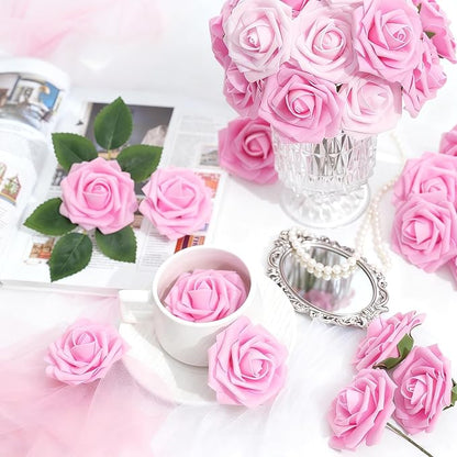 Artificial Flowers Foam Fake Roses 25pcs Pink Roses - Image 3