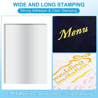 PATIKIL 11.7x8.3" Hot Stamping Foil Paper Sheet, 20 Sheets A4 Heat Transfer Hot - Image 3