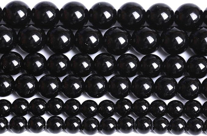 8mm 51pcs Natural Black Agates Onyx Stone Beads Smooth Round Loose Spacer Beads by NaturalStoneBeads
