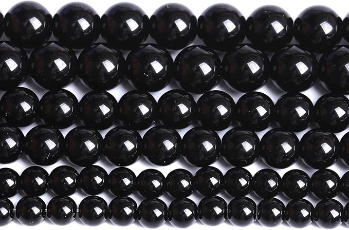 4mm 186pcs Natural Black Agates Onyx Stone Beads Smooth Round Loose Spacer Beads by NaturalStoneBeads
