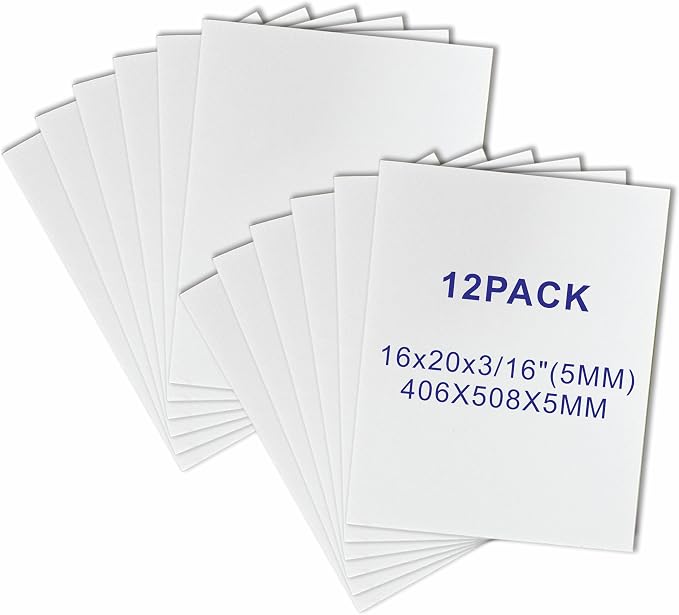 12 Pack Foam Core Board, ZJCEASER 16 x 20 White Poster Board, 3/16" Thickness by Unknown
